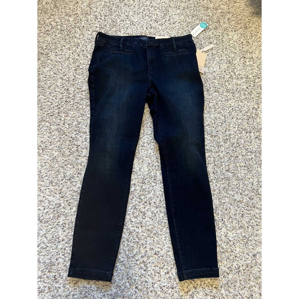 NYDJ New Dark Blue Ami Skinny Ankle Jeans‎ Sz 12 Lift Tuck Medium Rise Stretchy